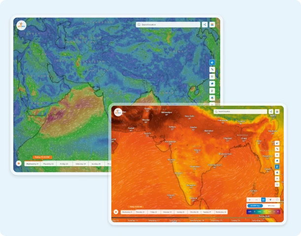 Weather radar data visualization web application 