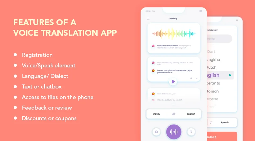 features of voice translation app